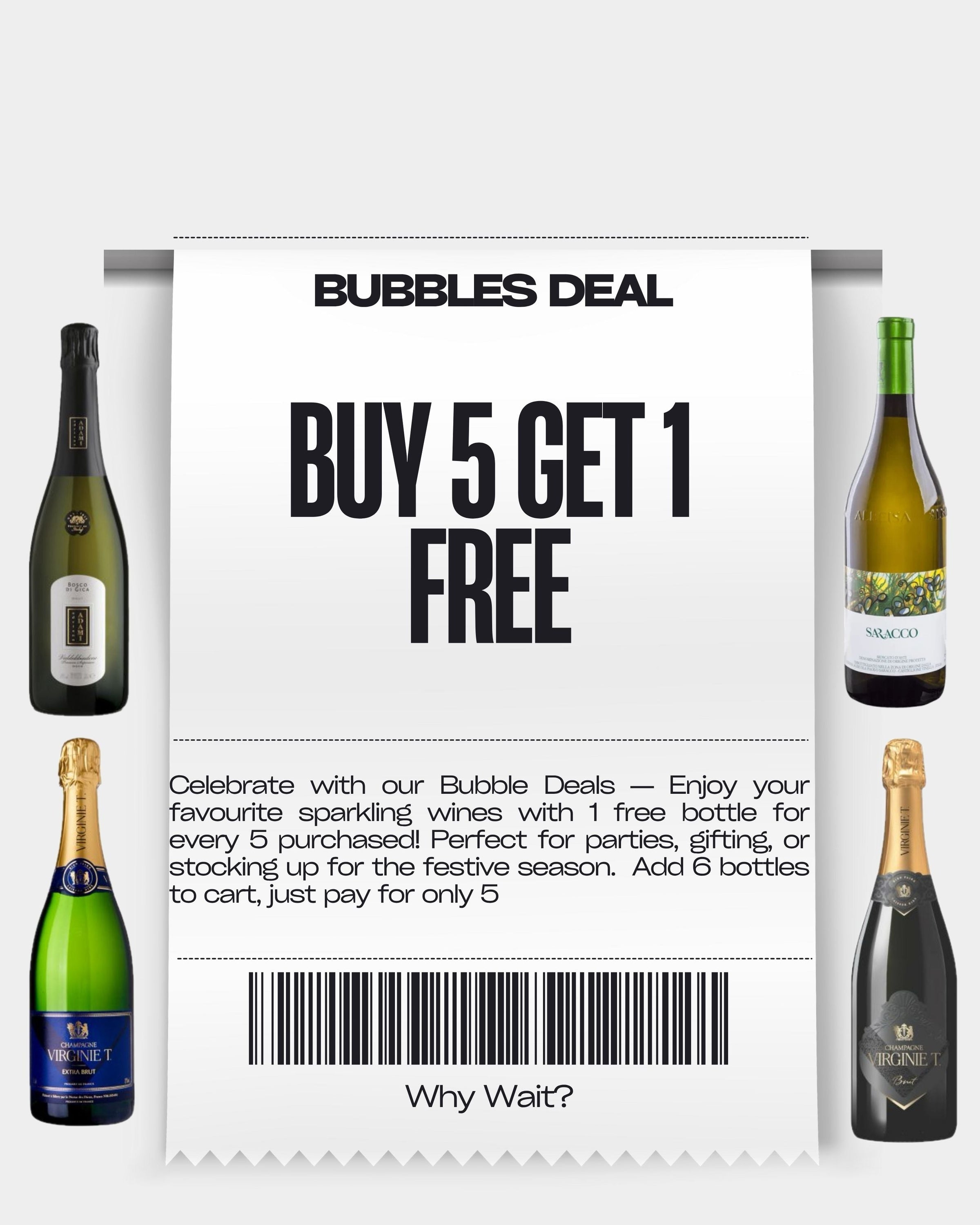 Bubble Deals! Buy 5 Bottles, Get 1 FREE! Sparkling offers